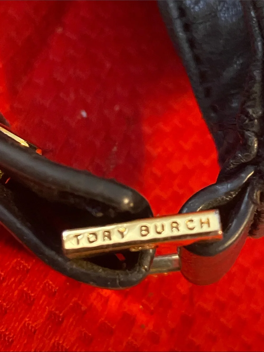 Tory Burch Oversized Leather Shoulder Hobo in Black with Gold Logo